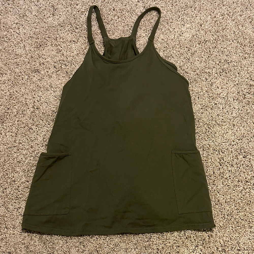 Women’s Olive Green Tank Top with Pockets